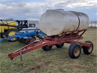 1000 Gallon Poly Tank On Cart - No Lid