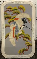 Needlework Of Bird In White Frame