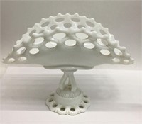 Milk Glass Footed Tray