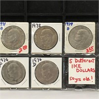 5 Different Eisenhower Dollars