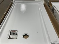 60" x 32" White LH Shower Base