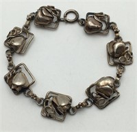 Sterling Silver Rose Bracelet