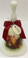 Signed Hand Painted Satin Glass Bell