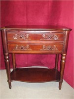 ANTIQUE 2 DRAWER SIDE TABLE