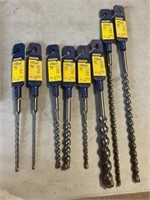 Assorted Sized Hammer Drill Bits x 8Pcs