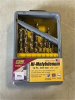 Hi-Molybdenum 12Pc. Drill Set 1/16" - 1/2"