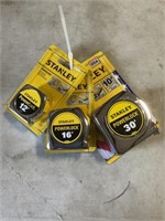 12' 16' and 30' Stanley Measuring Tapes x 3Pcs