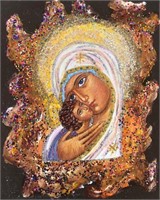 "Virgin Mary And Baby Jesus"7"x6" Collectible Icon
