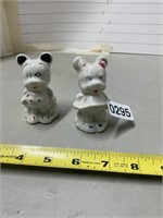 Vintage Mickey and Minnie Salt and pepper shakers