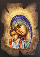 "Virgin Mary And Baby Jesus7,5x5,5Collectible Icon