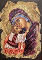 "Virgin Mary And Baby Jesus"7,5x5"Collectible Icon