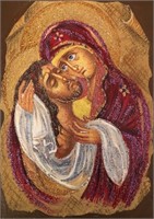 "Virgin Mary And Jesus" 7,5"x5,5" Collectible Icon