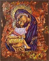 "Virgin Mary And Baby Jesus"7,5x6"Collectible Icon