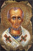 "St Nicholas"7,5"x5" Collectible Icon - Antanenka