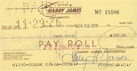 Harry James signed check