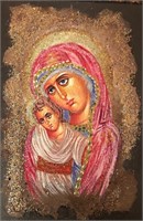 "Virgin Mary And Baby Jesus"8x5,5"Collectible Icon