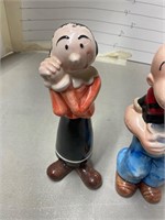 Popeye and Olive Oyl Salt and Pepper Shakers