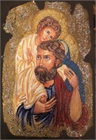 "St Joseph And Jesus" 7,5"x5" Collectible Icon