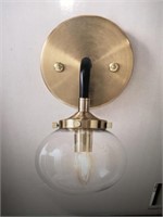 Wall Sconce in Matte Black & Antique Gold Finish