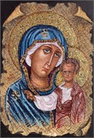 "Virgin Mary And Jesus" 7,5"x5" Collectible Icon