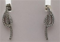 Sterling Silver Clear Stone Earrings