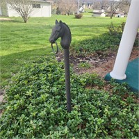 Horse hitching post.