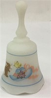 Musical Fenton Satin Glass Bunny Bell