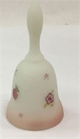 Signed Fenton Satin Glass Hand Painted Bell