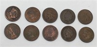 Group Of 10 Indian Head Cents