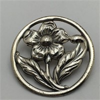 Sterling Silver Flower Broach