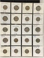 Group Of 18 Different V Nickels