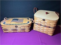 2 Peterboro Baskets with Lids