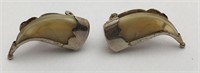 Sterling Silver Horn Clip Earrings