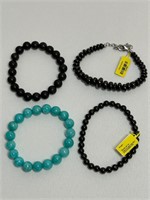 4 New Bracelets Teal is Amazonite Quartz 925 +