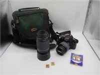 NIKON F75 35MM CAMERA WITH ACCESSORIES