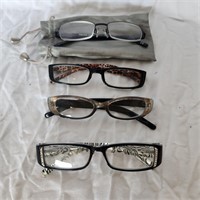 4 pair, ladies reading glasses.