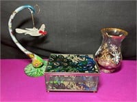 Joan Baker Stained Glass Box, Hand Painted ++