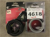 Mixed Lot of Master Lock Cables x 2