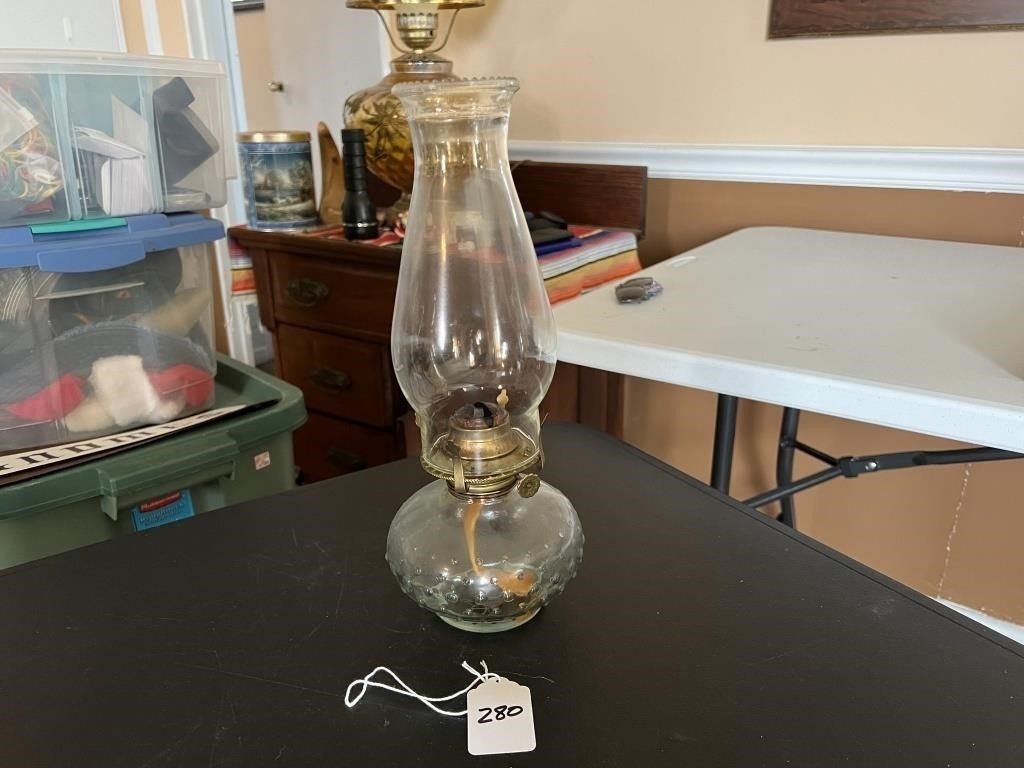 Vintage Hobnail Hurricane Lamp