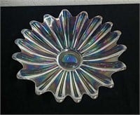 Vintage 11 inch iridescent Starburst Bowl