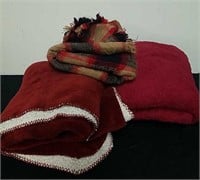 Three small lap blankets