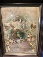 3 vintage marriage  and baptism certificates sold