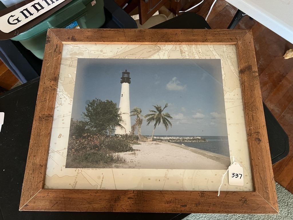 Lighthouse Photo Matted and Framed