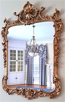 BEAUTIFUL GOLD ORNATE WALL MIRROR 54' TALL 38" W