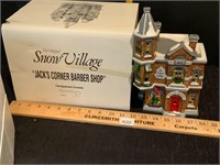 Dept 56 Snow Jacks Corner Barber Shop w/Box
