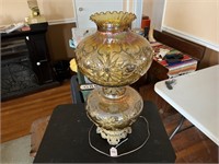 Vintage Citrine Hurricane Gone with the Wind Lamp