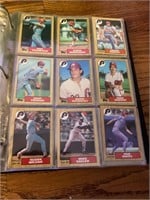 Binder full of 1987 topps baseball cards