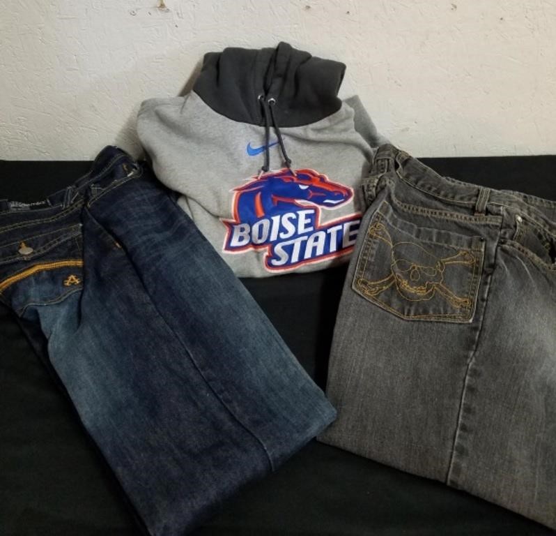 two pairs of size 14 I think Youth Boys jeans and