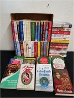 Large group of Christmas and romance books