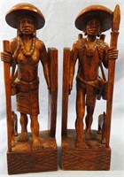 2 HAND CARVED FIGURINES PHILIPPINE TRIBAL FIGURES